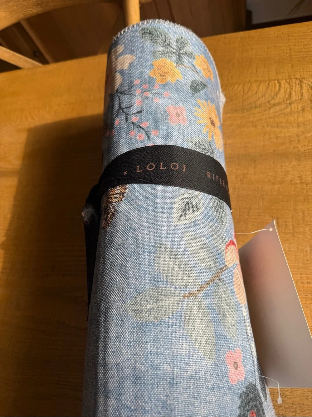 Rifle Paper Co. Floral Roll-Up Runner - Light Blue Floral Print